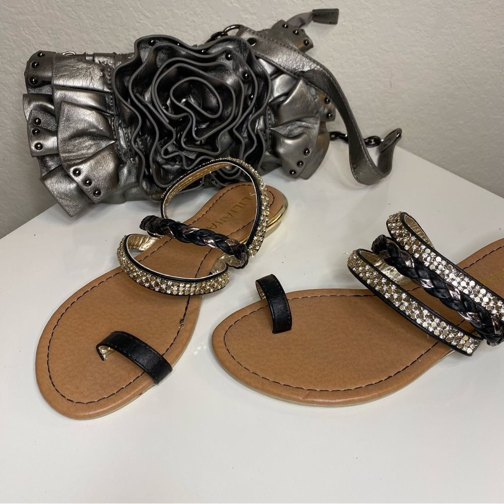 Metallic Silver Ruffled Shoulder Bag - Picture 7 of 10